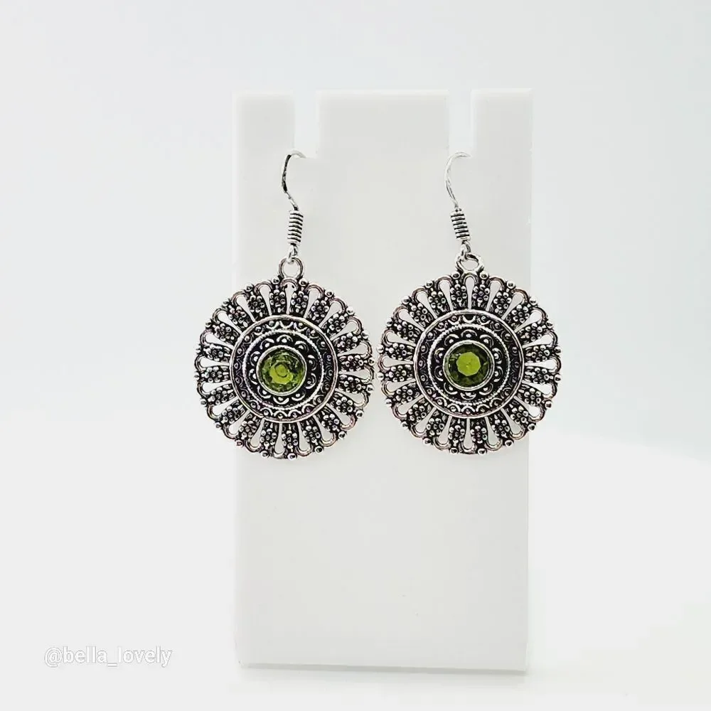Peridot Handmade Drop Dangle Earrings Jewelry 1.6